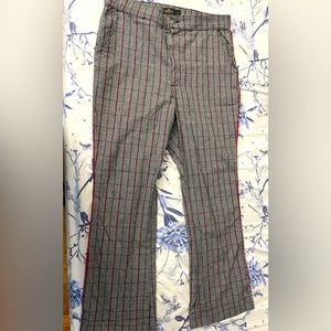 Plaid booth cut flare pants